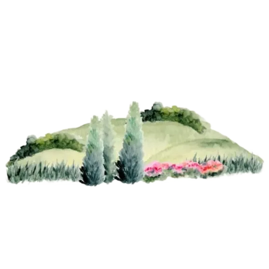 Aquarell-Zeichen der Gruppe Tal